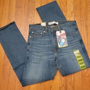 Levi Strauss S51 Straight Flex Jeans 32x32 Stretch Blue Denim IRREGULAR
